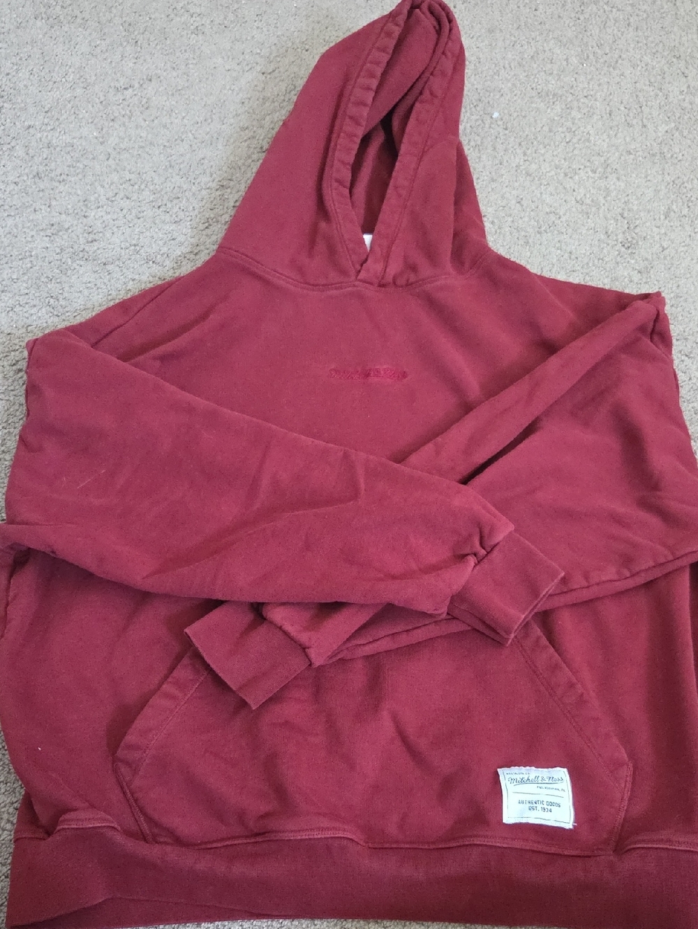 Mitchell & Ness Maroon Men's Crewneck Hoodie